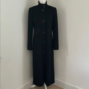 Via Spiga Long Black Wool/Cashmere  Coat sz 6